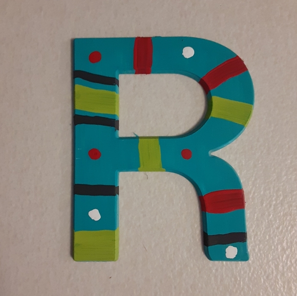 HANDPAINTED INITIAL LETTER R - Picture 2 of 4